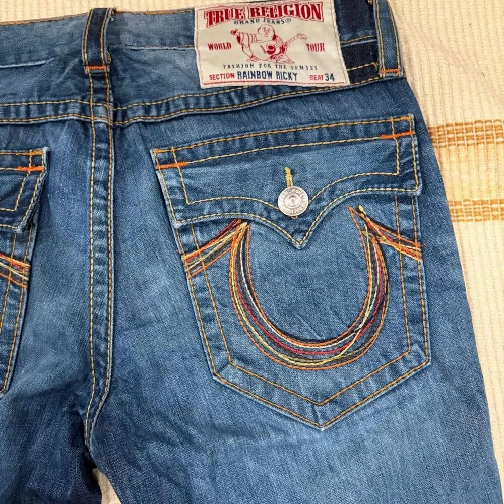 True-religion Men's Blue and Navy Jeans